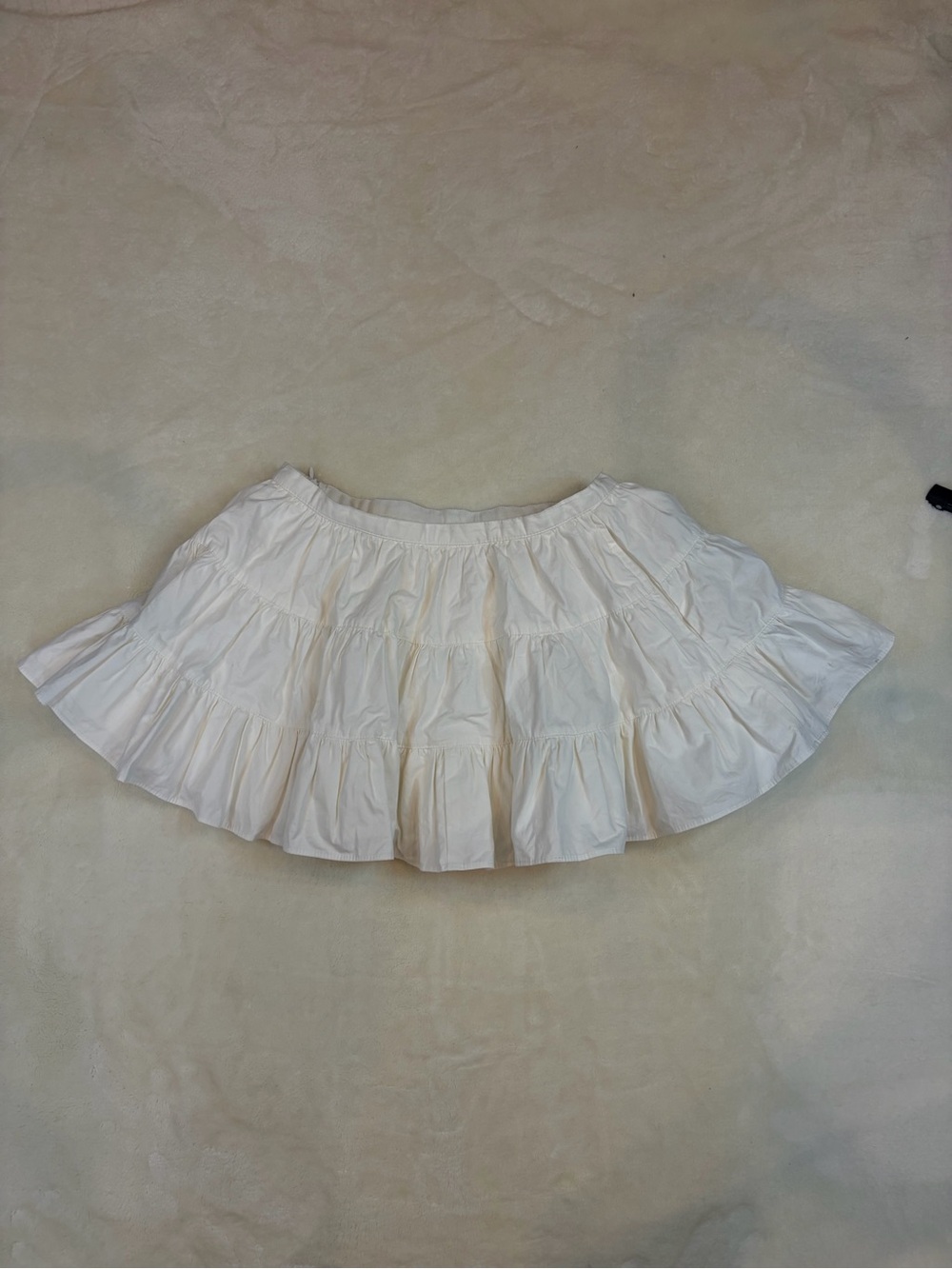 MOProbably White Tiered Ruffle Mini Skirt Cottagecore Size 36